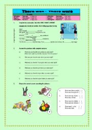 English Worksheet: THERE WAS - THERE WERE
