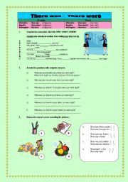 English Worksheet: THERE WAS - THERE WERE