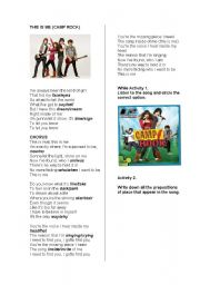 English Worksheet: CAMP ROCK 