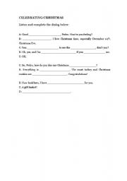 English worksheet: CELEBRATING CRHISTMAS