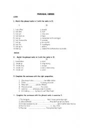 English worksheet: phrasal verbs with break and look
