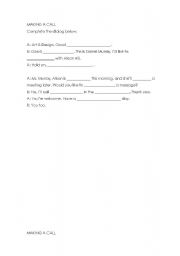 English Worksheet: MAKING A CALL