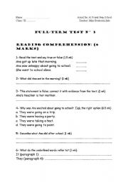 English Worksheet: Listening test