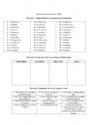 English worksheet: present continuous test