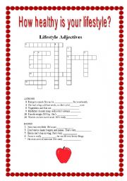 Healthy lifestyle crosswords