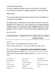 English Worksheet: Indirect questions