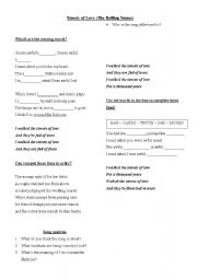 English Worksheet: Streets of Love