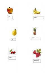 English worksheet: fruits