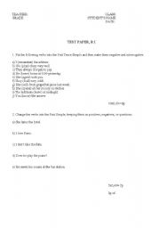 English Worksheet: English Test for beginers