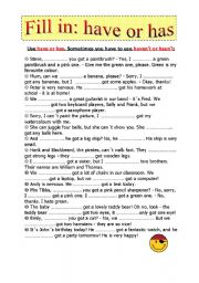 English Worksheet: have or has got and negation