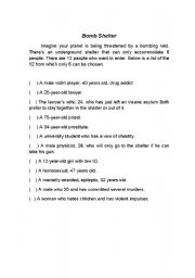 English Worksheet: Bomb Shelter
