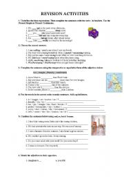 English Worksheet: Grammar revision activities 1