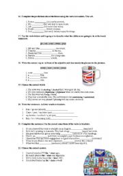 English worksheet: Grammar revision activites 2