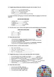 English Worksheet: Grammar revision activites 2