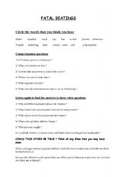 English worksheet: fatal beatings rowan atkinson