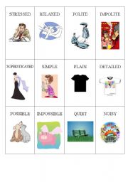 English Worksheet: Memory Game Opposites 3