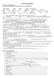 English Worksheet: READING AND GRAMMAR REPETITION WORKSHEET