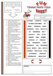 English Worksheet: Fun Sheet Theme Santa Claus