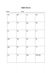 English Worksheet: Alpha Boxes