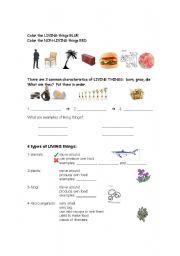 English Worksheets Living Things