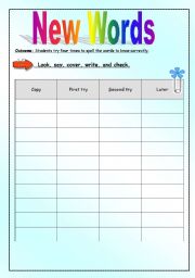 English worksheet: learning new words