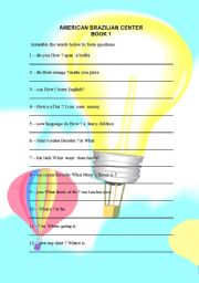 English worksheet: Scrambled Questions