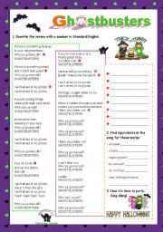 English Worksheet: Halloween Set (6) -  Lets Party: Ghostbusters