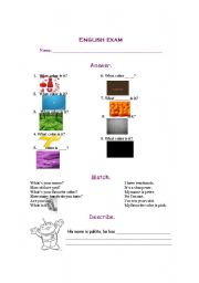 English Worksheet: base exam