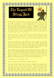 English Worksheet: HALLOWEEN THE LEGEND OF STINGY JACK
