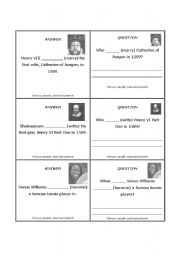 English worksheet: Famous People quiz past and present - part III (last part)