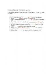 English Worksheet: modal auxiliaries worksheet 2