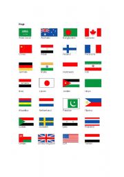 English Worksheet: flags