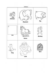 English worksheet: THE ANIMALS