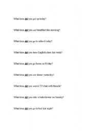 English worksheet: What time?