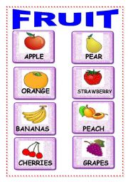 English Worksheet: fruit