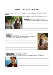 English Worksheet: Pride and Prejudice - Reported Speech