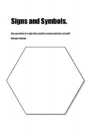 English worksheet: Design a sign