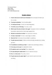 English worksheet: Idioms