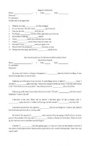 English worksheet: Infinitives