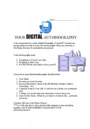 English Worksheet: Digital Autobiography