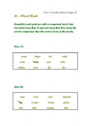 English Worksheet: compound words