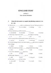 English worksheet: English test