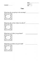 English worksheet: Time