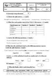 English Worksheet: 9th form english test 