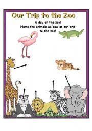 English Worksheet: a trip to the zoo