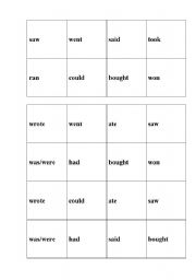 English worksheet: Irregular verbs Bingo