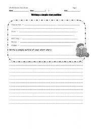 English Worksheet: Writing a Simple Story Outline