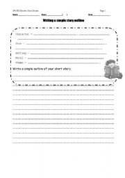 English worksheet: Writing a Simple Story Outline