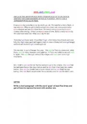English Worksheet: Nice Got  Went  Said
