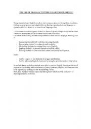 English worksheet: Using Drama in Class